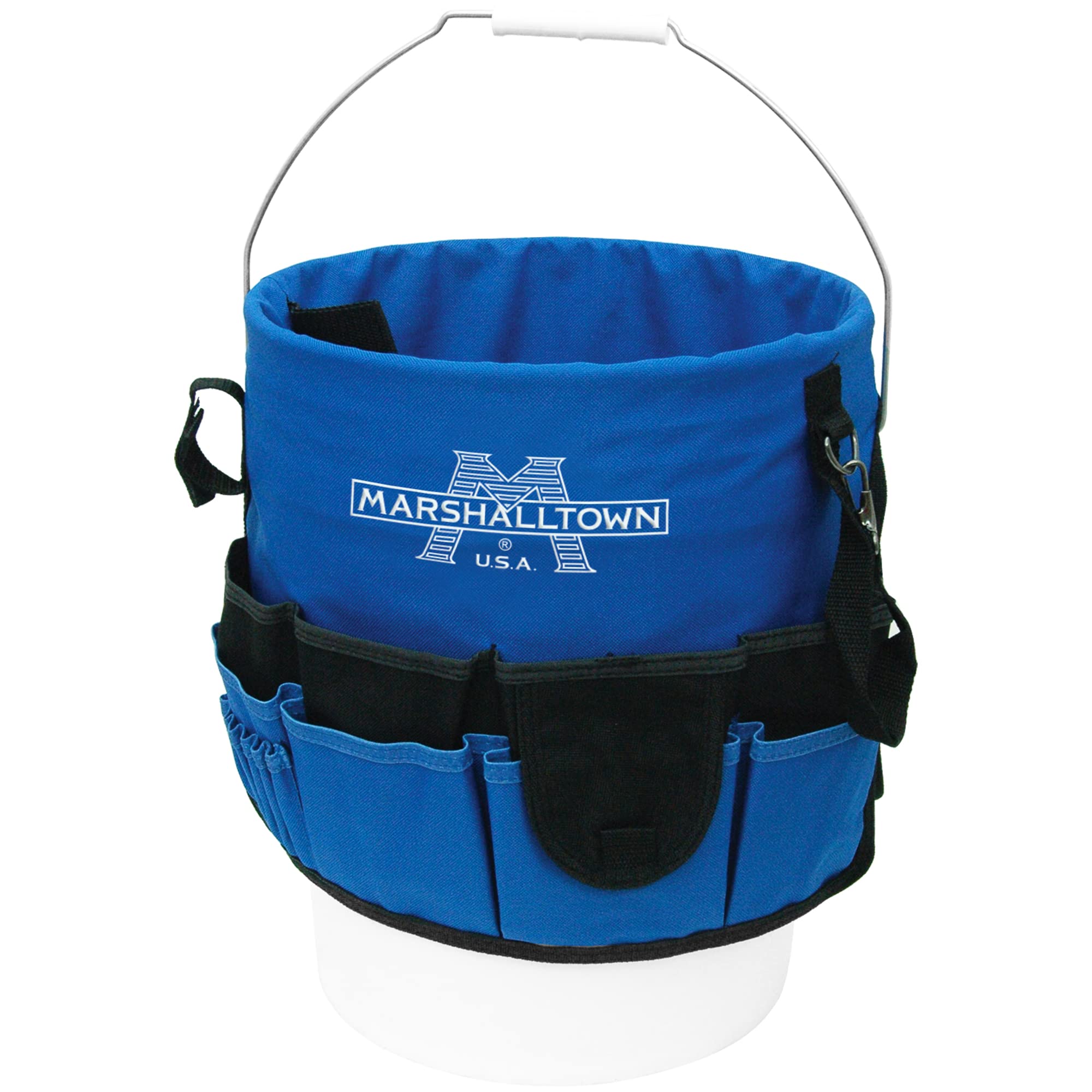 MARSHALLTOWN Flooring and Tiling Super Bucket Bag, 47 Pockets, Water Resistant Nylon, 10847
