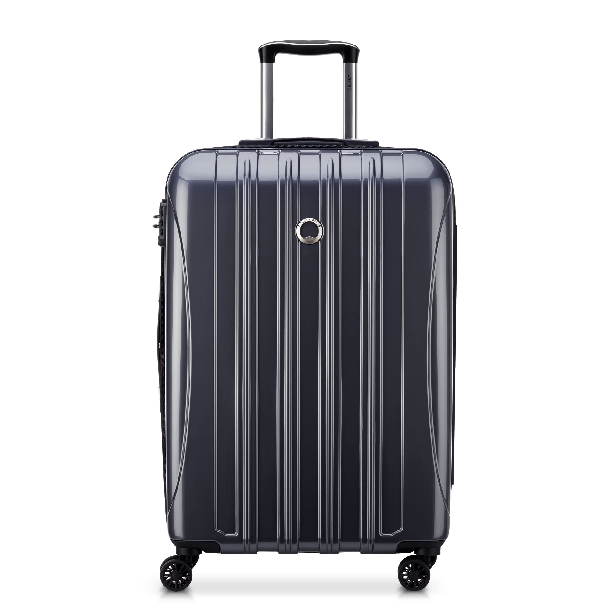DELSEY PARIS Helium Aero Hardside Expandable Luggage with Spinner Wheels, Titanium, Checked-Medium 24 Inch