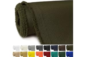 GeeComfy Waterproof Canvas Fabric by The Yard 58" W 600D Upholstery Polyester Material Indoor Outdoor Water Resistant Fabric for Chair Cushion Furniture Cover Sewing DIY Cloth, 1 Yard Army Green