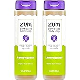 Zum Body Soap - Lemongrass, 16 fl oz (2 Pack) | Cleanses and refreshes skin daily with a plant-based, essential oil-infused body wash