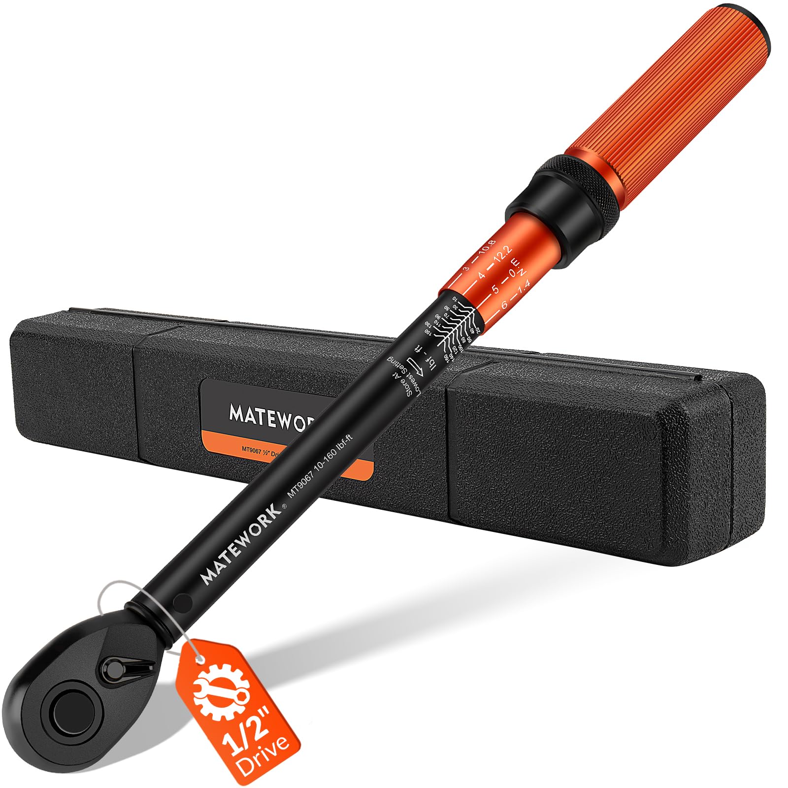 Matework 1/2 Inch Drive Click Torque Wrench, 10-160