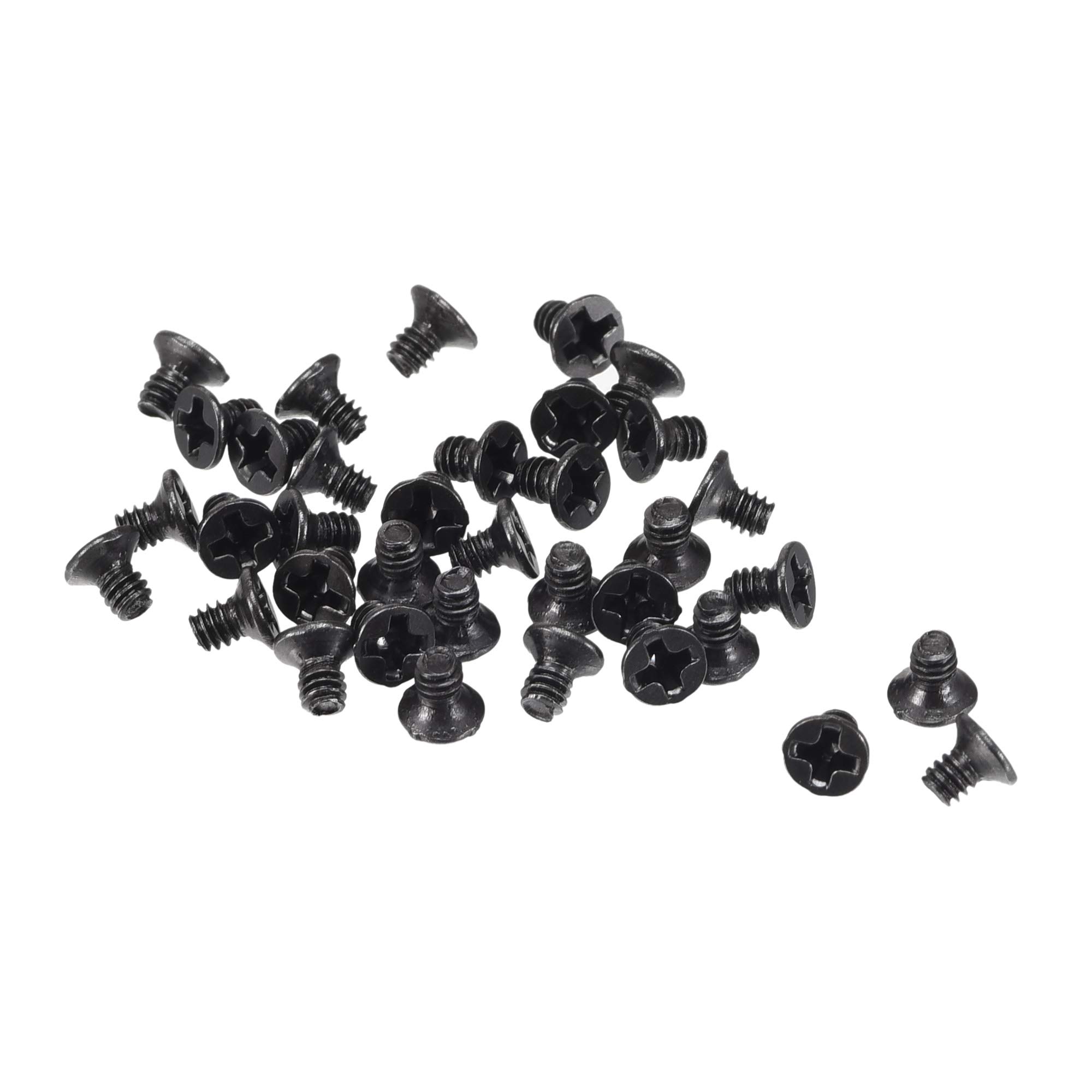 uxcell M2 x 3mm Phillips Screw Fastener Black for