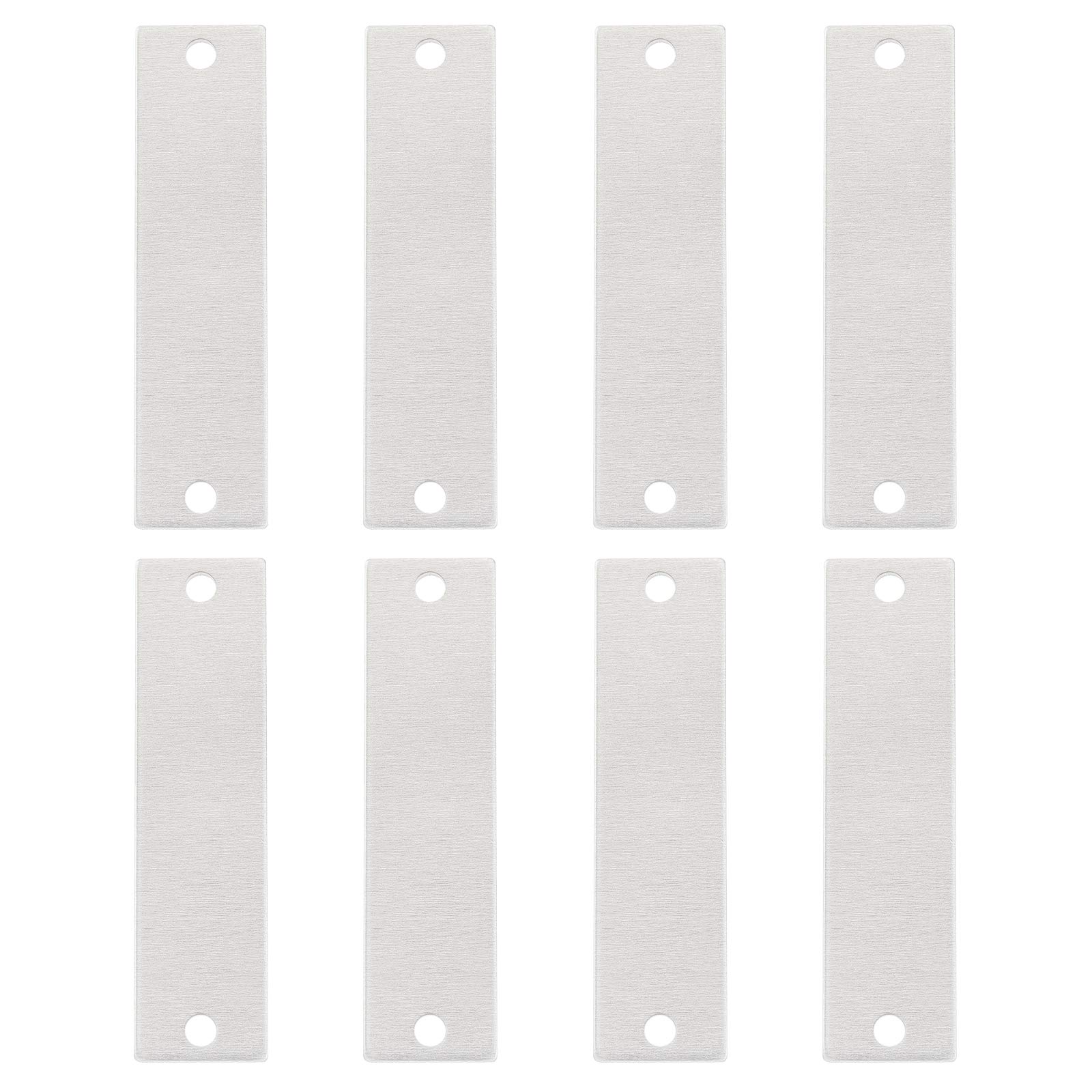 BENECREAT 30 Pack 2x1/2 Inch Aluminum Stamping Blank Tag Rectangle Links with 2 Holes and Storage Box for Necklace Bracelet Dog Tags Making