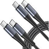 Deegotech USB C to USB C Cable, [6.6Ft 2-Pack] Durable Nylon Braided 100W 5A USB C Cable PD Fast Charger Compatible with MacB