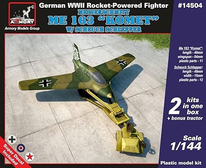 Amazon Com Messerschmitt Me 163b Komet W Scheuch Schlepper 1 144 Armory Toys Games