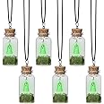 Yussti 6 Packs Ghost Necklace Glow In The Dark Ghost Necklace Funny Moss Ghost in A Bottle Necklace DIY Ghost Adopt A Ghost Idea Novelty Gift for Ghost Friends Jewelry Gifts for Women and Men