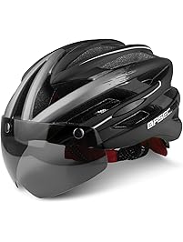 Basecamp Bike Helmet, Bicycle Helmet with CPSC Certified LED Safety Light Magnetic Goggles Adjustable&Comfortable for Adult Men&Women Youth for Cycling/Mountain/Road