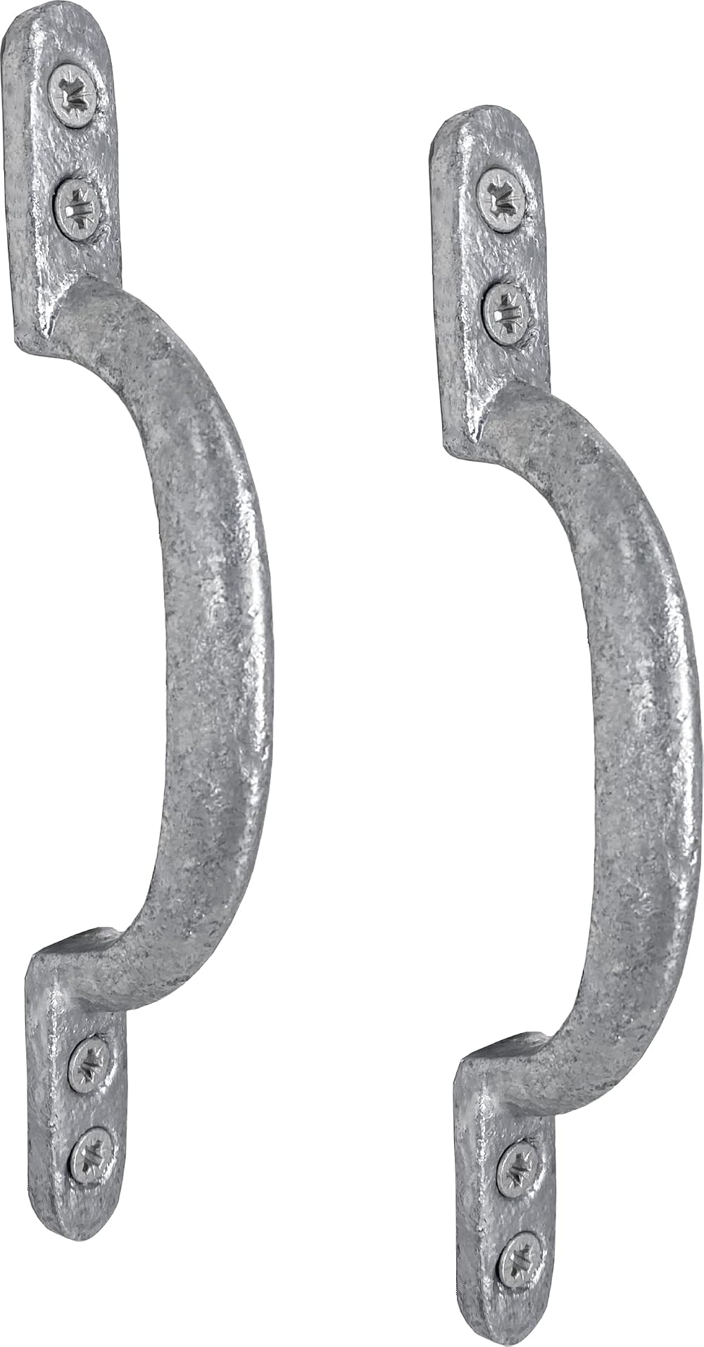 IRONTITE 2pk D Door Pull Handle Galvanised Cast Iron Gate Shed Barn Handle