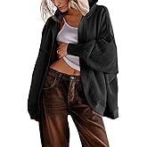 Women' s Drop Shoulder Sweatshirt Fall Clothes Oversized Shrug Long Cardigan Coat Active Loose Casual Outwear