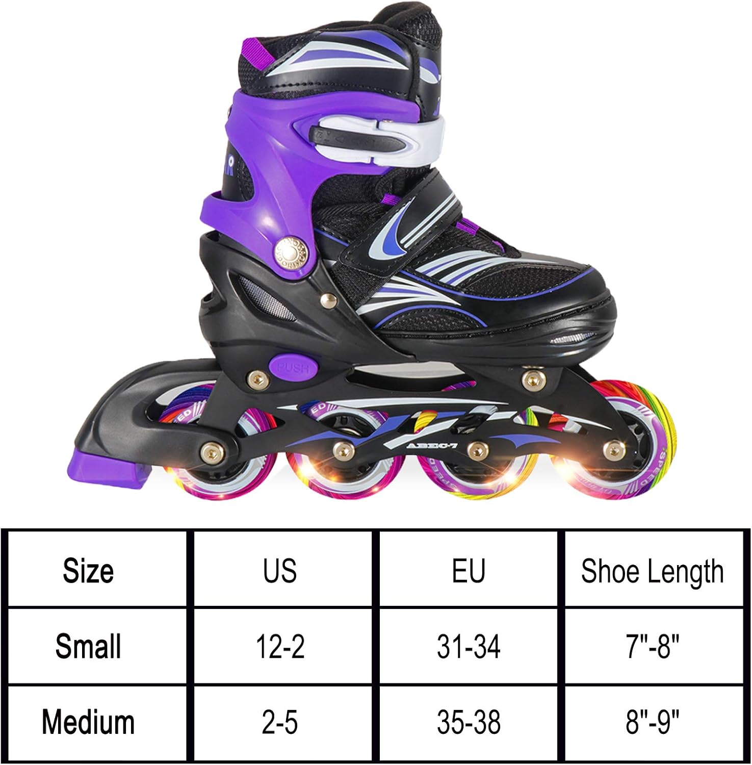 Adjustable Inline Skates(Includs Skate Bag & 2pcs Light up Skate Wheels)for Kids with Full Light Up Wheels, Outdoor Roller Skates for Girls and Boys, Children's Inline Skates for Indoor & Outdoor Skating for Boys, Girls : Sports & Outdoors