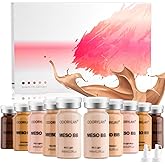 BB Facial Glow Serum Starter Kit Hydration Essence Foundation Skin Care Kit 0.27 oz 10 vials, Combined with Niacinamide and Peptides to Lighten Skin Tone Anti-Aging Foundation 5-mix pack