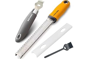 Hamoer Grater Citrus Orange Lime Lemon Slicer with Channel Knife Stainless steel with non-slip rubber handle 2-pcs multi-tool