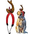 Sumkita Dog Antler Headband Christmas Dog Costume for Small Medium Dog Accessories, Reindeer Antlers Headband Dog with Adjust