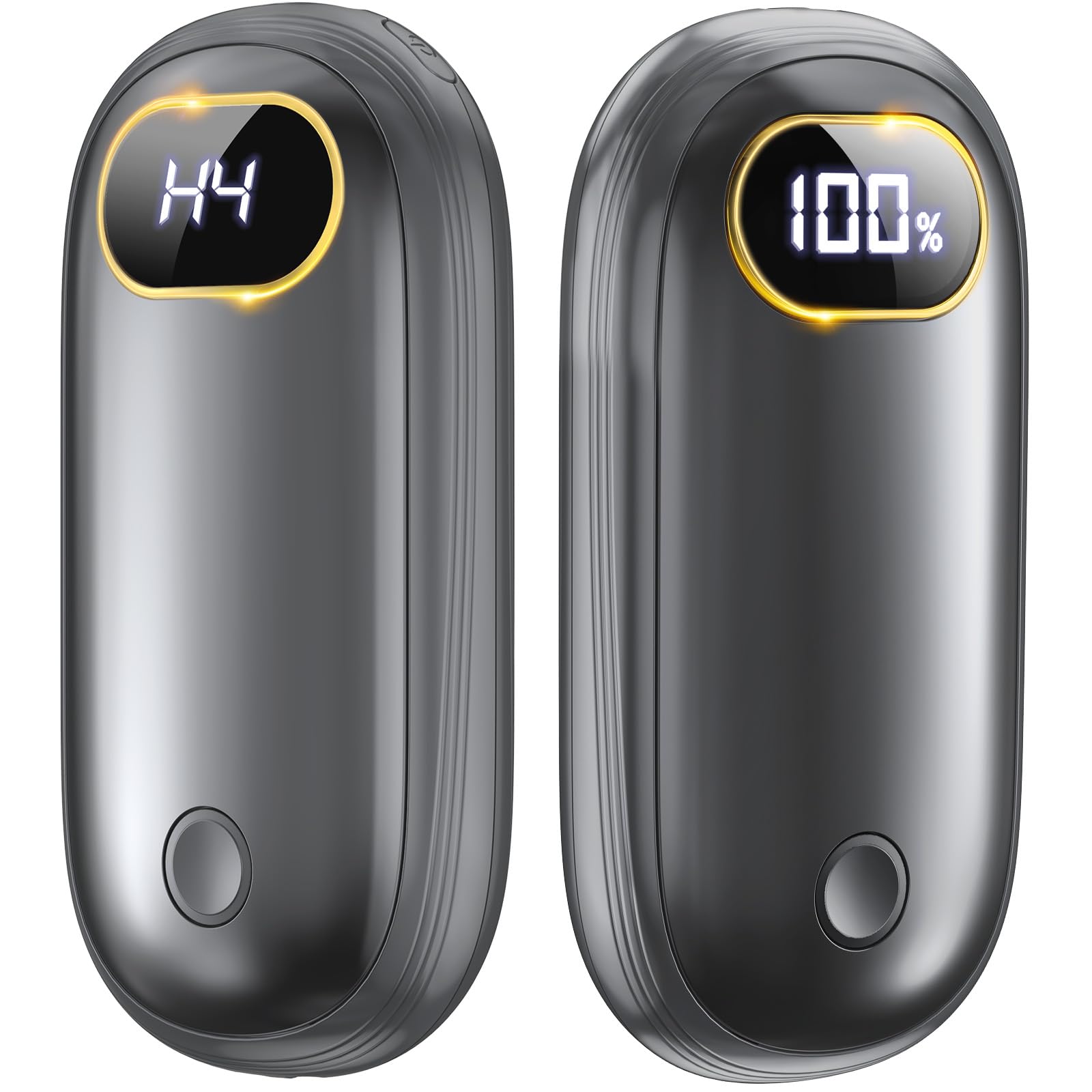 Hand Warmers Rechargeable - Electric Hand Foot Warmers 2 Pack Up to 127.4℉ with 15Hrs Warmth, LED Display & Flashlight, Double-Sided Heating, Hunting Essentials, Gifts for Man Women Raynauds Golf Image