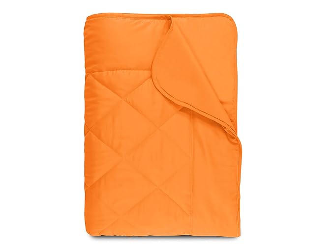 npluseins Sommerdecke - Picknickdecke - Leichtbettdecke - in 2 Größen und in 7 modernen Farben, ca. 135 x 200 cm, orange