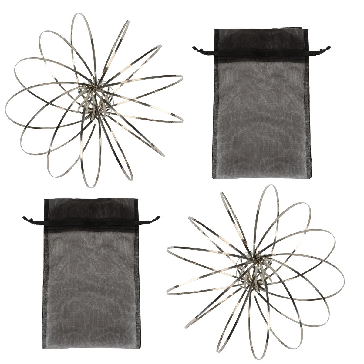 Flow Ring Toy, Kinetic Educational Spring Toy with Multi-Sensory, Interactive, 3D-Shaped Flow Ring ,2 Packs,Sliver