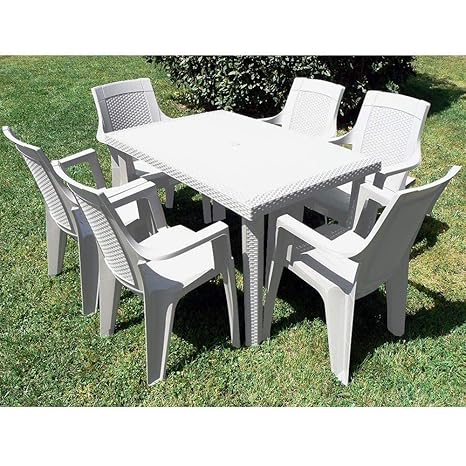 Set Maddy Set Da Giardino Tavolo Con 6 Sedie Tortora
