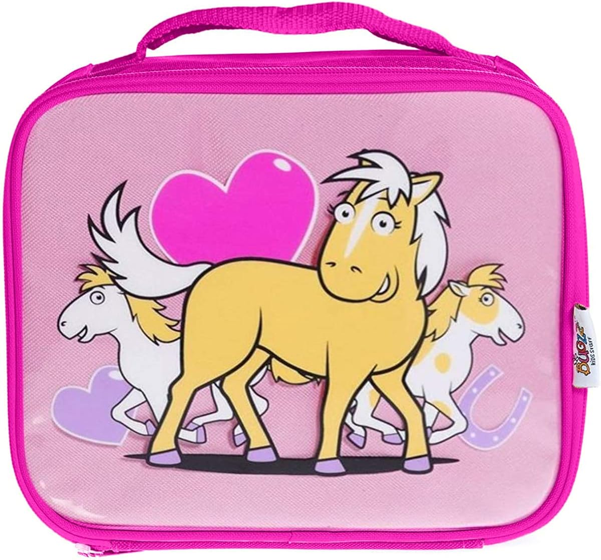 Bugzz Childrens I Love Pony Lunch Bag Pink Food Container(Size: 10inches x 8 inches)