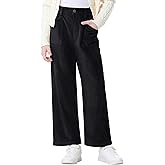 Rolanko Girls Wide Leg Corduroy Pants High Waist Trousers Vintage Kids Pants Streetwear Casual 4-12 Years