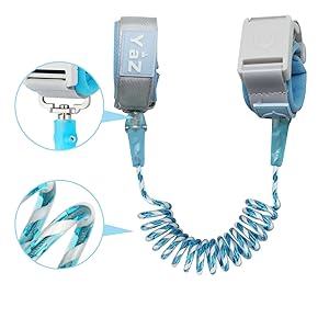 XIDUOBAO Reflective Kids Anti Lost Wrist Link with Induction Lock, 2.5M / 8.2 ft 360°Rotate Child Safety Walking Harness Leash for Toddlers Babies(Blue)