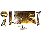 The King's Bay Left Hand Colonial Rim Lock in Solid Brass