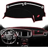 Dash Cover for Dodge Charger Accessories 2011-2022 2023 Dashboard Cover Mat | Sunshade No Glare UV Rays Protector, Nonslip Interior Pad, Red