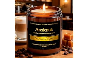 AREDENUA Caramel Coffee Candle – Soy Candle with Sweet Caramel & Rich Coffee Aroma, Long Lasting Scented Candle for Home, Kitchen, Lounge, Gift for Women & Men - 7oz Cafe Candles