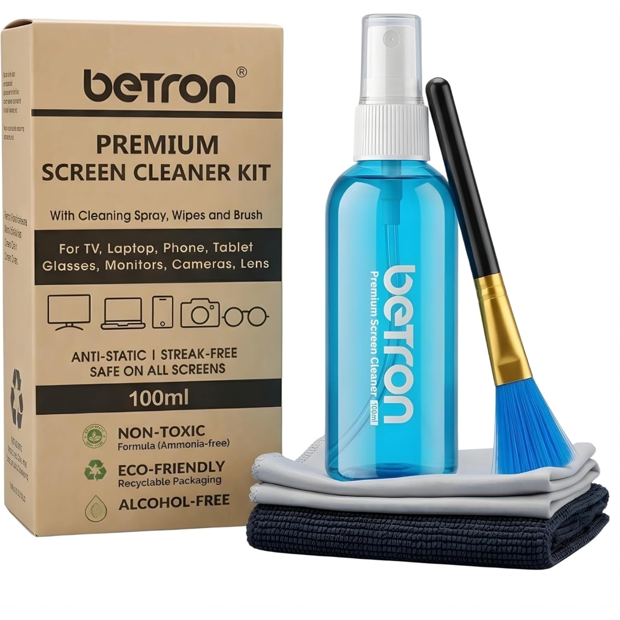 Betron Screen Cleaner Spray Kit with Clo...