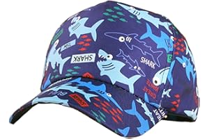Julerwoo Kids Dinosaur & Shark Baseball Cap Fun Graphic Prints Adjustable Cap Sun Hats
