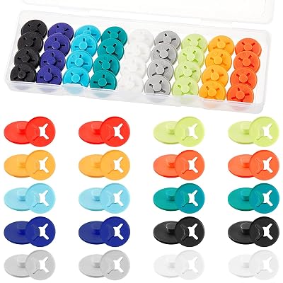 Juexica Running Bib Clips Race Number Buckle Fixing System Triathlon Race Bib Holder Marathon Fastener Holder for Field Event(Mixed Colors)