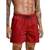 Lzzidou Mens Swim Trunks 5 Inch with Mesh Lining Quick Dry Bathing Suit Board Shorts Swimsuit
