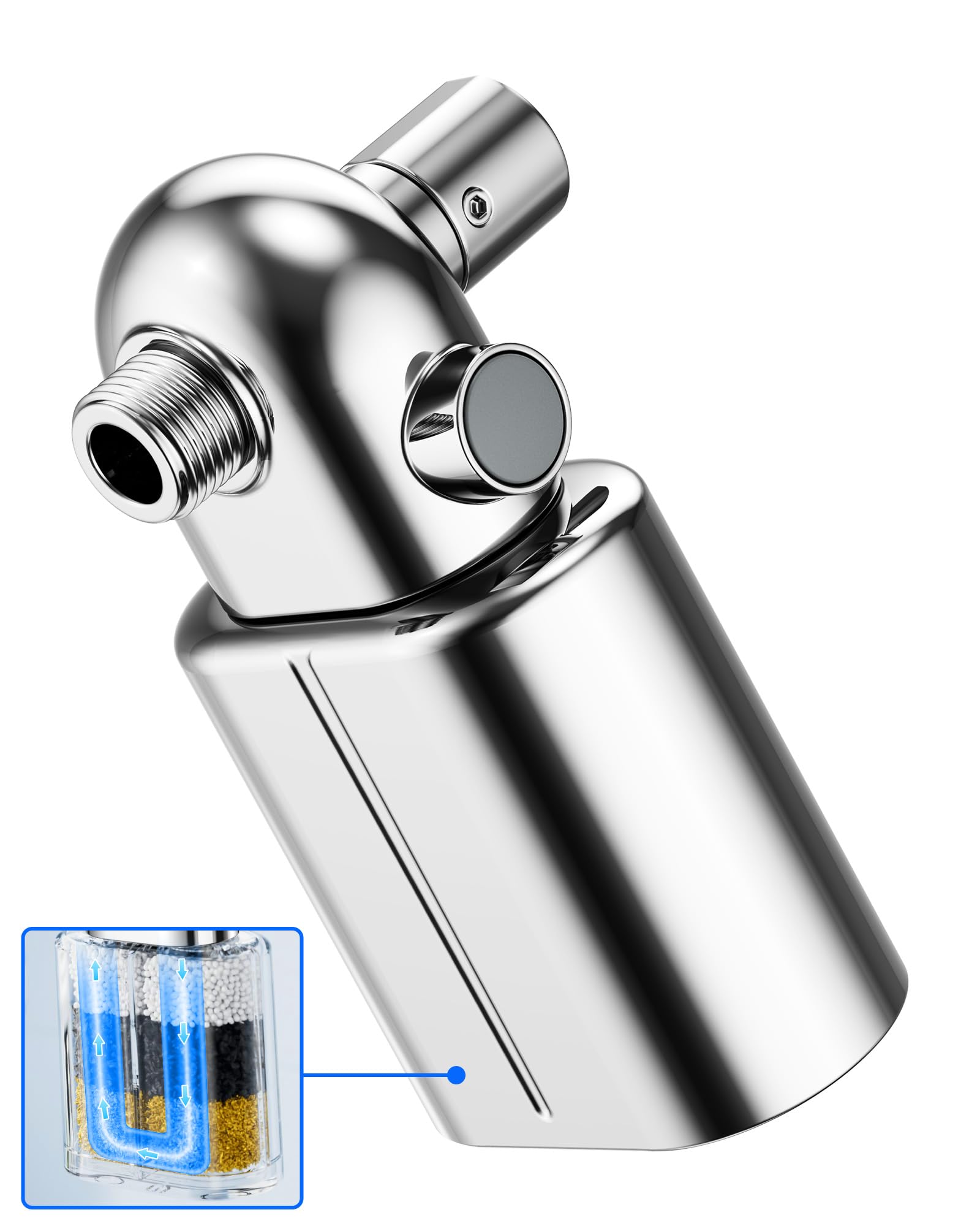Veken Shower Filter, Chlorine, Lead & Sulphide Tested, One-Press Cartridge | Helps Maintain Natural Skin And Hair Feel By Red