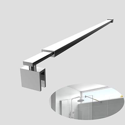 EMKE 700-1200mm Telescopic Stainless Steel Shower Bar Support