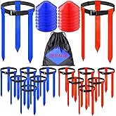 Unixing Flag Football Belts, 14 Sets Adjustable Flag Football Flags, Flag Football Training Set Include Cones and Storage Bag