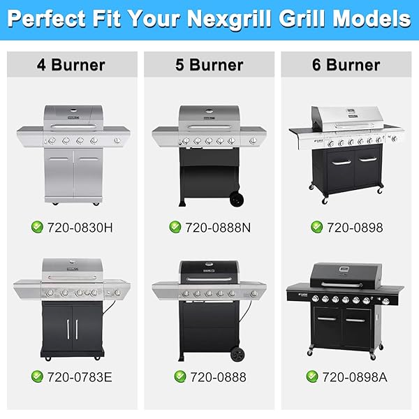 ADVIACE REPLACEMENT PARTS FOR NEXGRILL 720-0898, DRIP PAN GREASE TRAY, GRILL HEAT PLATES, BURNER TUBES AND IGNITER FOR NEXGRILL 720-0898 DELUXE 6 BURNER GAS GRILL