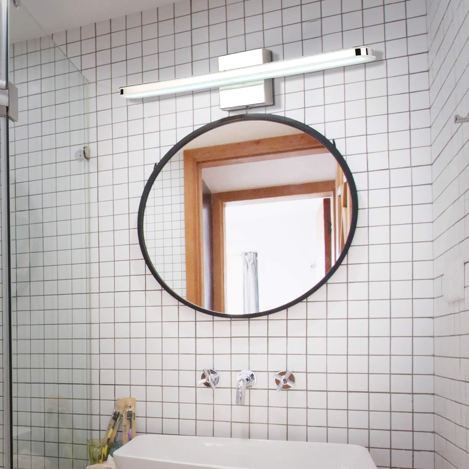 Led 31 5 Inch Bathroom Vanity Lighting Fixtures Stainless Steel Bath Mirror Lamps Wall Lights Vanity Lights