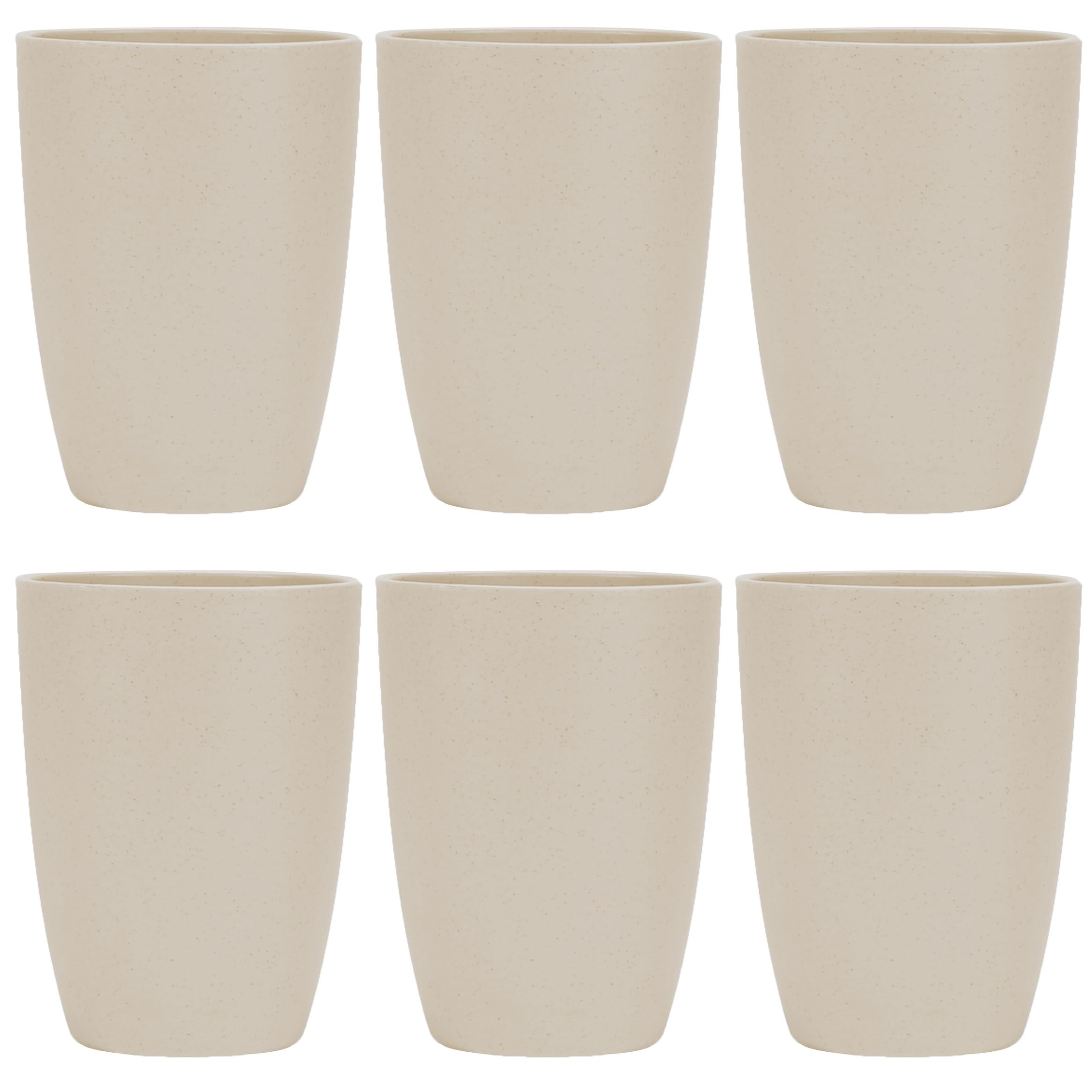Photo 1 of LuckyZone Wheat Straw Reusable Cup (12 oz) - Unbreakable Drinking Glasses Sets of 6 - Dishwasher Safe Tumbler - Lightweight, BPA Free and Eco friendly (6Pcs/Beige)