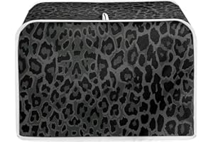 Talayituse Black Leopard Print Toaster Cover 2 Slice Bread Toaster Oven Cover Washable Toaster Cover Kitchen Small Appliance Covers Bakeware Protector
