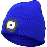 Beanie Hat with Light Unisex LED Beanie Hat with Light USB Rechargeable Running Hat Alpine Cap Gift for Men and Women Teens