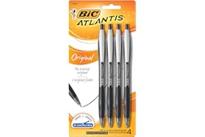 BIC Glide Black Retractable Ballpoint Pens, Medium Point (1.0mm), 4-Count Pack, Ultra Smooth Writing Black Pens