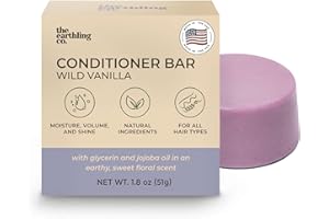 The Earthling Co. Conditioner Bar - Promote Hair Growth, Strengthen & Moisturize All Hair Types - Paraben & Sulfate Free formula with Natural Ingredients for Dry Hair (Wild Vanilla, 1.8 oz)