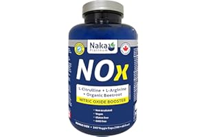 Naka Platinum NOx, Nitric Oxide Booster, with L-Citrulline, L-Arginine, Organic Beetroot, Made in Canada (240 count (Pack of 