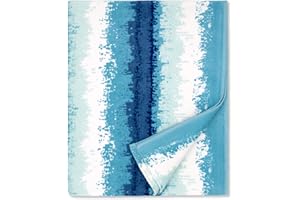 cabanana Large Beach Towel Oversized - Cotton Velour 35 x 70 Inch Coast Waves Camo Striped Terry Pool Towel, Cabana Soft Swimming Towel for Adults Women Men (Teal Blue)