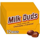 MILK DUDS Chocolate &amp; Caramel Candy Theater Boxes, 5 oz, 12 ct | Chewy Caramel Covered in Chocolate, Kosher and Gluten Free, Movie Theater Boxes for Parties and Candy Dishes, 12 ct