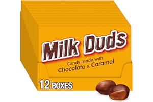 MILK DUDS Chocolate and Caramel Candy Boxes, 5 oz (12 Count)