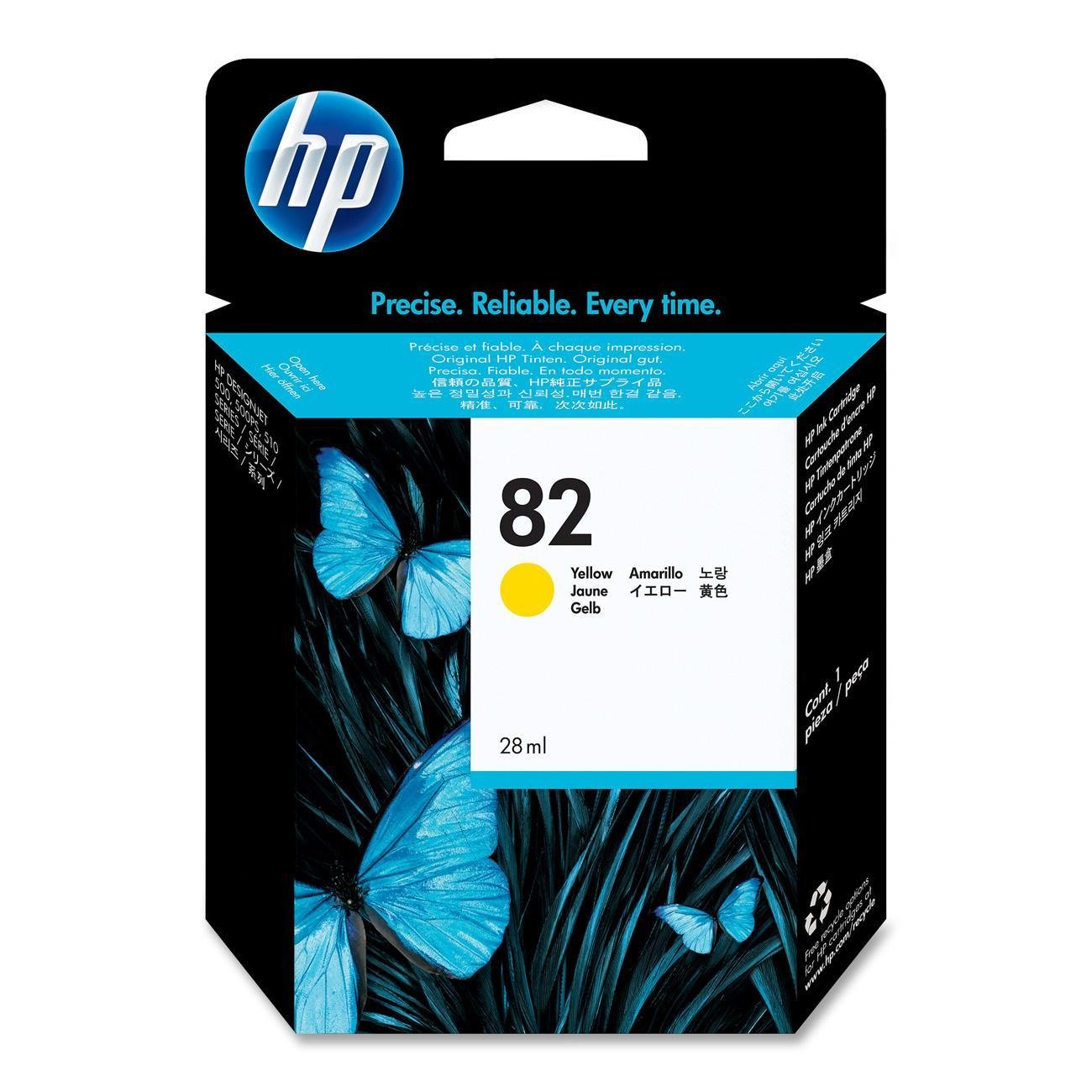 HP No.82 28ml Yellow Ink Cartridge (CH568A)