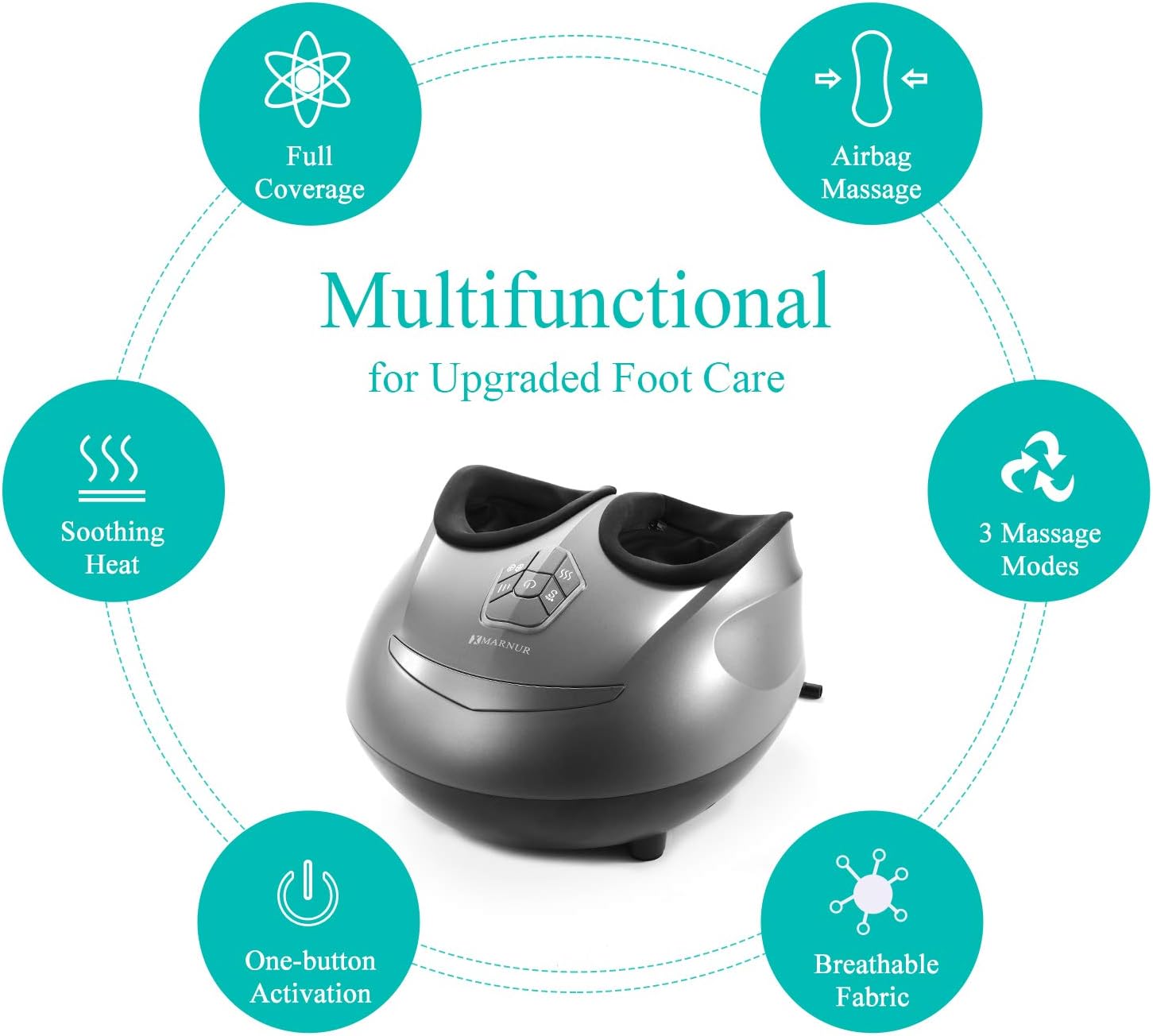 Shiatsu Foot Massager Electric Heat Kneading Foot Massage Machine with Rolling and Air Compression for Home and Office for Men and Women (Heat/Air Compression/Shiatsu can be use Separately): Health & Personal Care