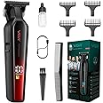 VGR 930 Professional Beard Trimmer Hair Clippers for Men, 360 Minutes Run Time Hair Trimmer for Men, Zero Gapped Barber Trimmer with T Blade, USB-C Rechargeable Cordless Edgers Clippers, Red