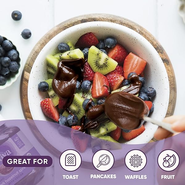 NUTIVA ORGANIC VEGAN HAZELNUT SPREAD, DARK, 13 OZ, USDA ORGANIC, NON-GMO, FAIR TRADE & SUSTAINABLY SOURCED, VEGAN & GLUTEN-FREE, PLANT-BASED SPREAD WITH LESS SUGAR