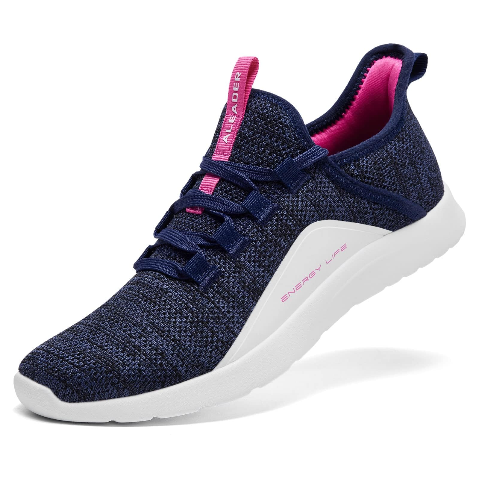 Photo 1 of ALEADER Walking Shoes Women Slip On Tennis Shoes for Running Errands Sport Gym Trainning Lightweight Navy Size 6 US